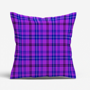 Cushion with plaited pattern checked purple